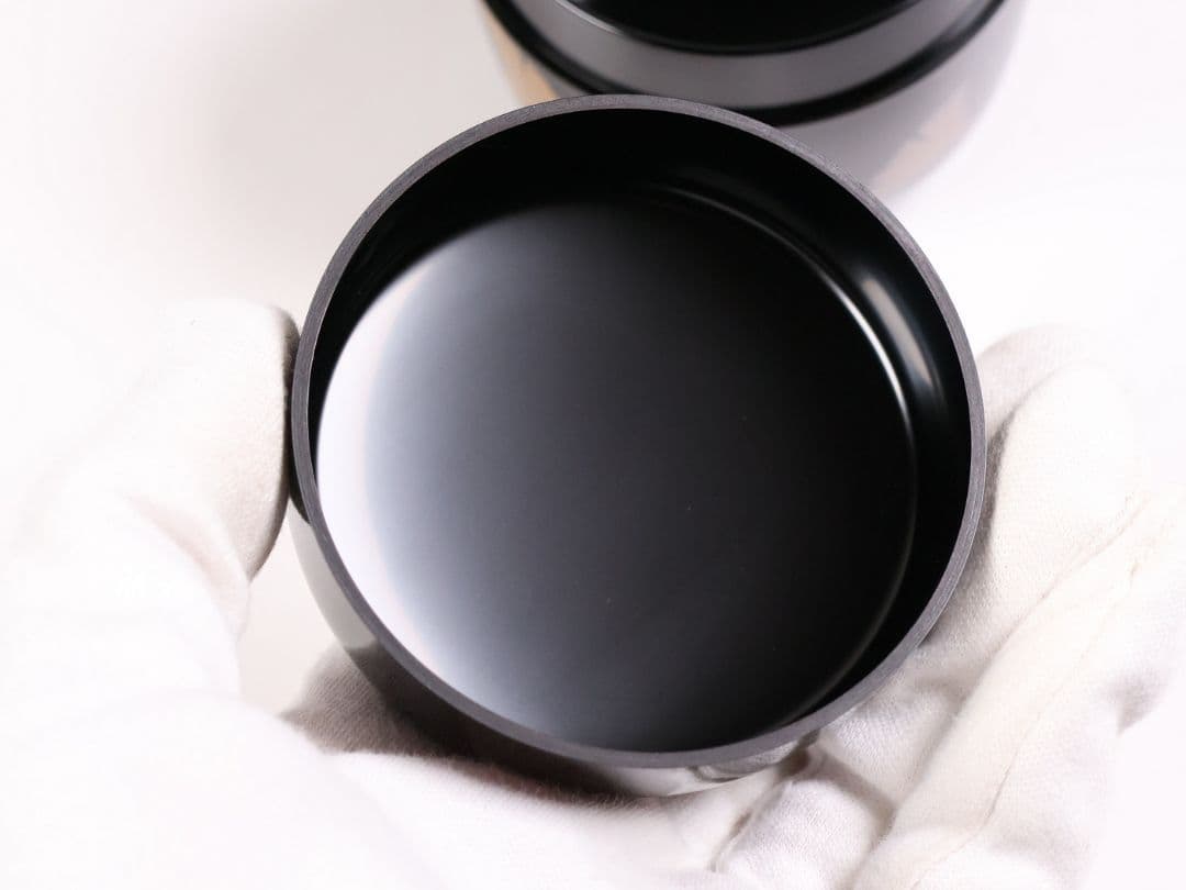 茶道具 山中塗蒔絵師 谷口博山 まどか幼稚園章蒔絵 銀杏 中棗 木製【CM338