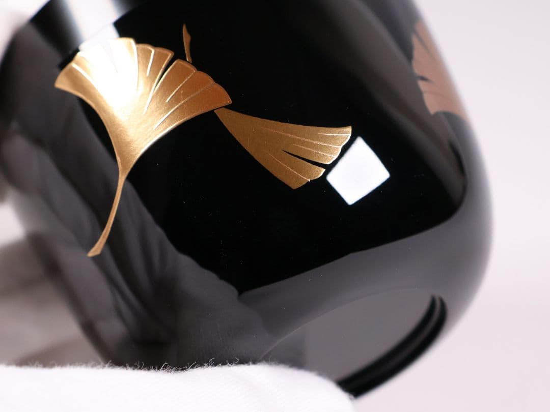 茶道具 山中塗蒔絵師 谷口博山 まどか幼稚園章蒔絵 銀杏 中棗 木製【CM338