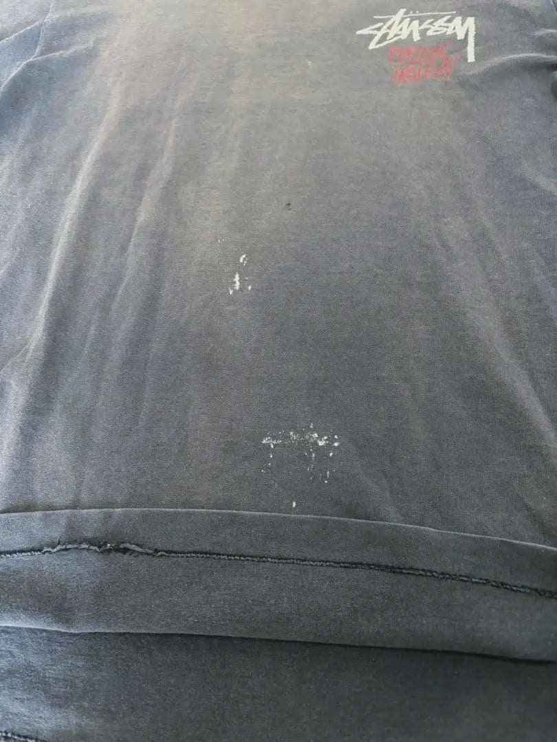 80s 黒タグ stussy ラスタ Tシャツ 墨黒 M ブラック フェード◎