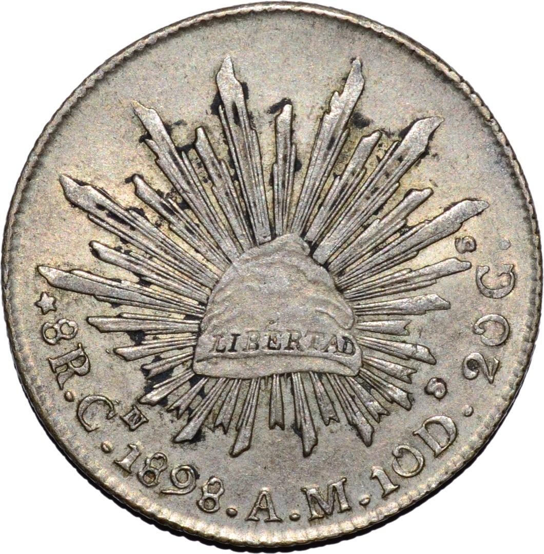 ソ*り様 メキシコ 8レアル銀貨 1898年 時代ニセ 貿易銀
