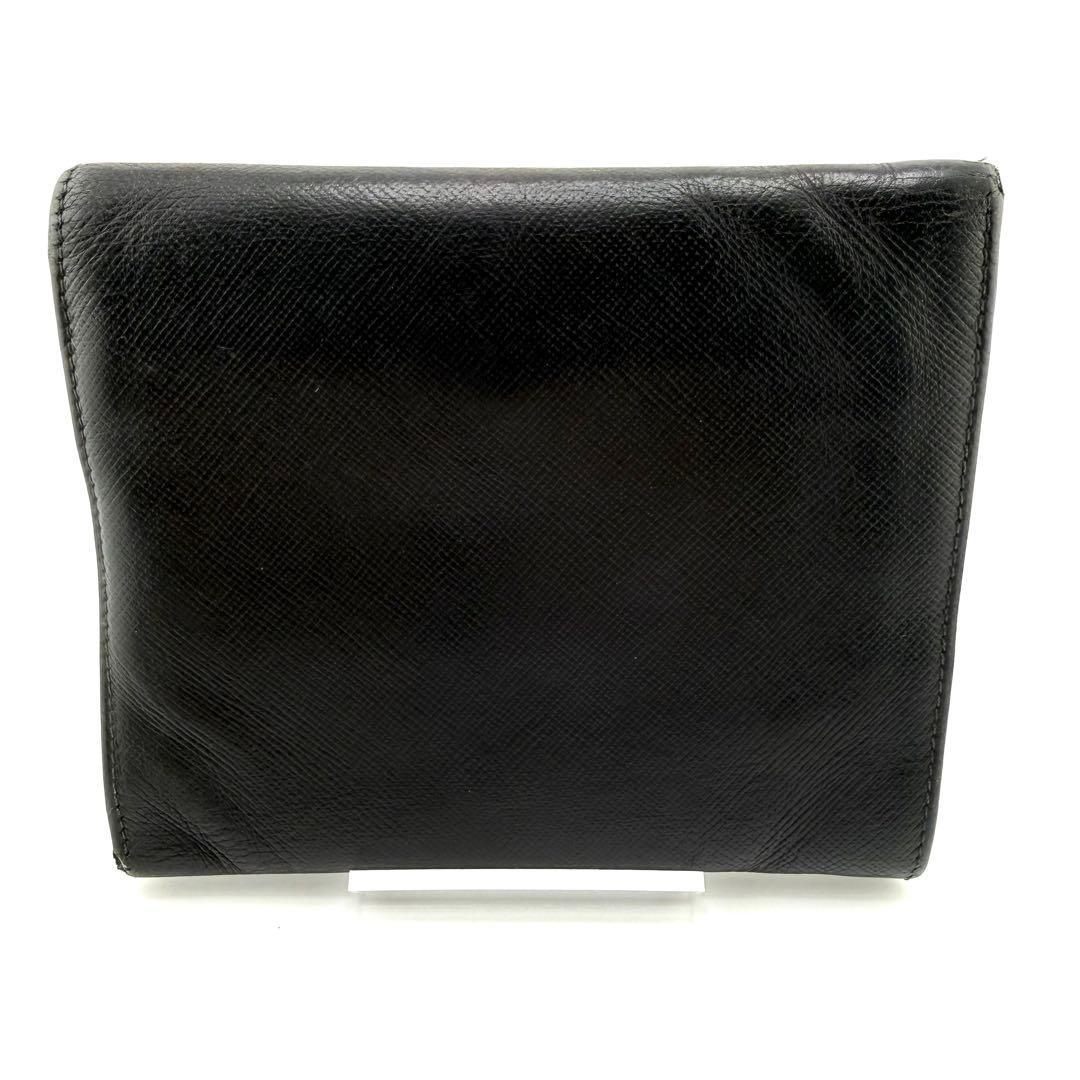 PRADA サフィアーノ 三つ折り財布 M170A ブラック系