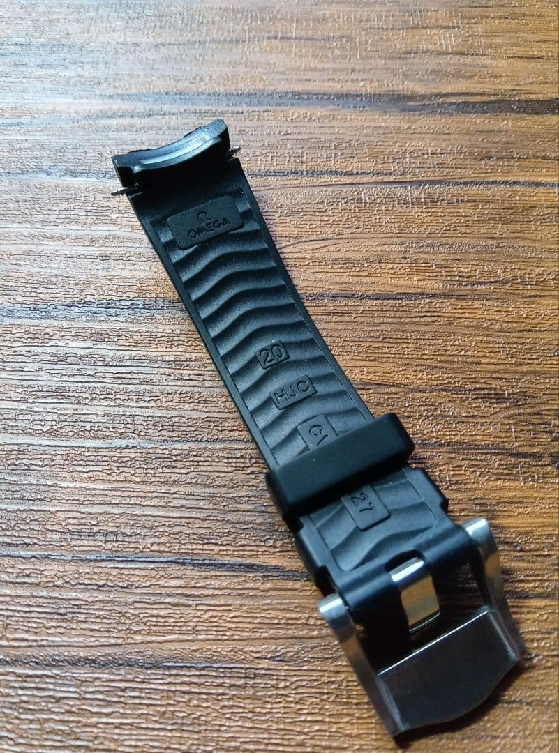 オメガ　純正　ラバー　ベルト　ストラップ　20mm ブラック　シーマスター　美品