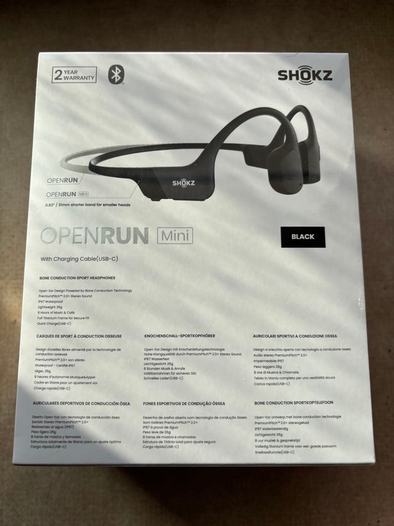【あや】SHOKZ OPENRUN Mini骨伝導イヤホン ブラック