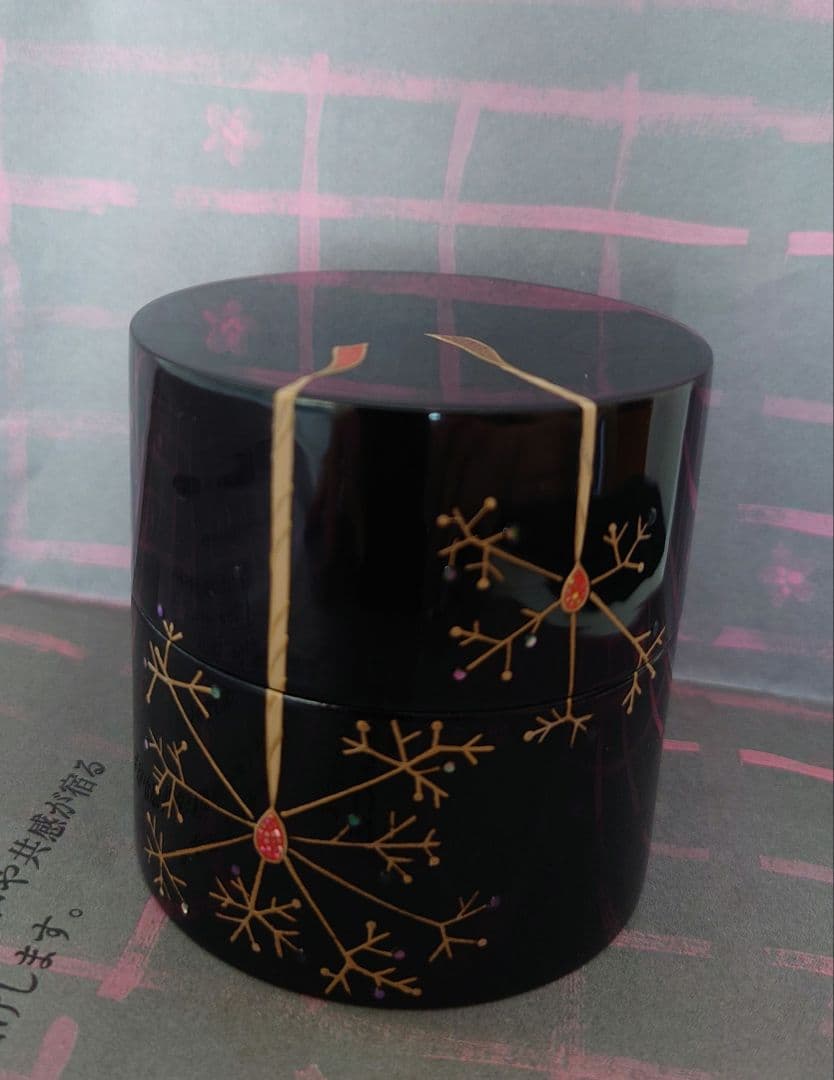 茶道具 漆棗 紙箱付　蒔絵屋伯兆作　蒔絵螺鈿　中継　中次