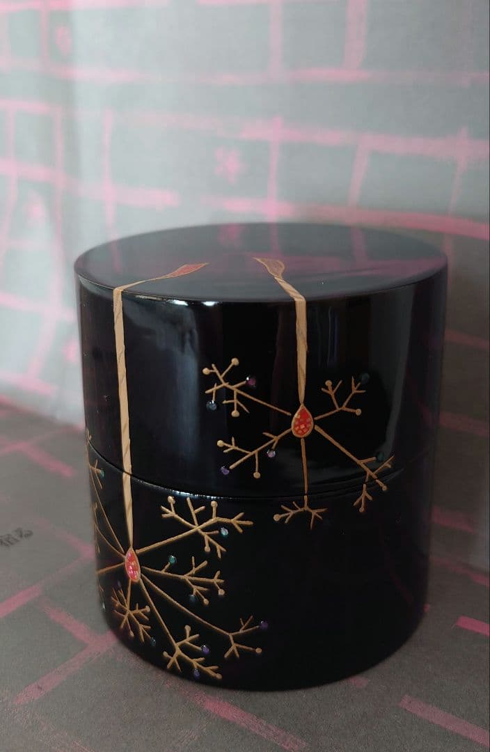 茶道具 漆棗 紙箱付　蒔絵屋伯兆作　蒔絵螺鈿　中継　中次