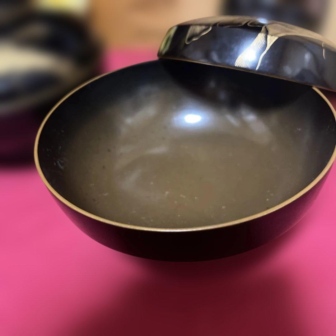 金彩漆塗り蓋付碗　2個セット