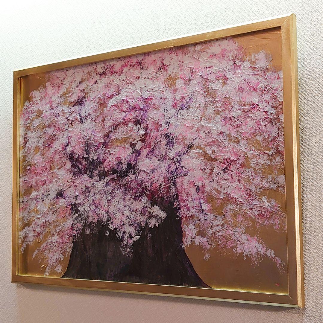 油絵 絵画 大桜【Ａ2】