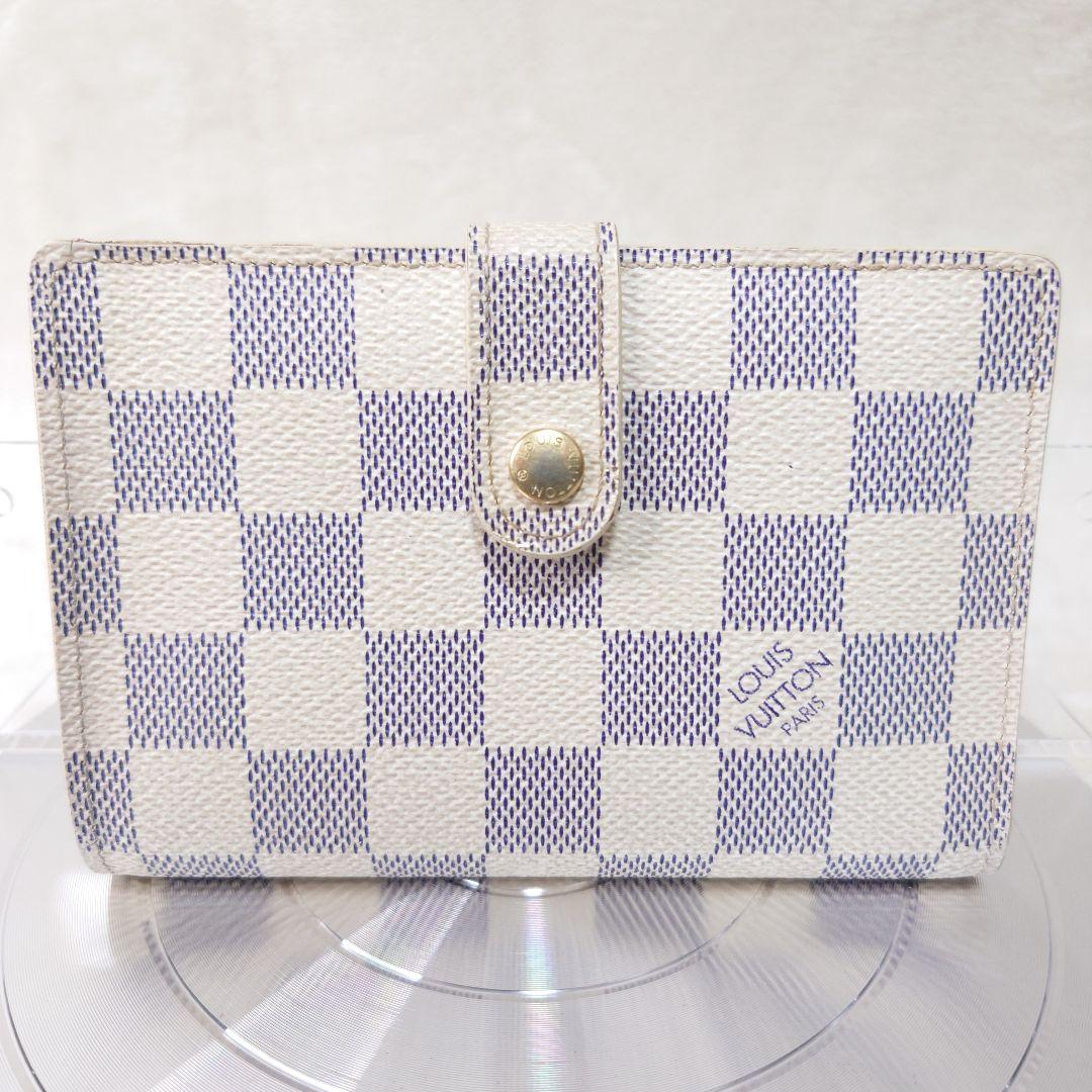 【美品】ルイ ヴィトン がま口財布ダミエ アズール ポルトフォイユ ヴィエノワ