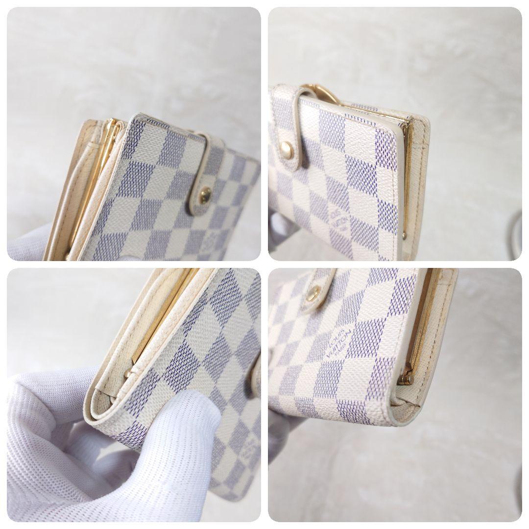 【美品】ルイ ヴィトン がま口財布ダミエ アズール ポルトフォイユ ヴィエノワ