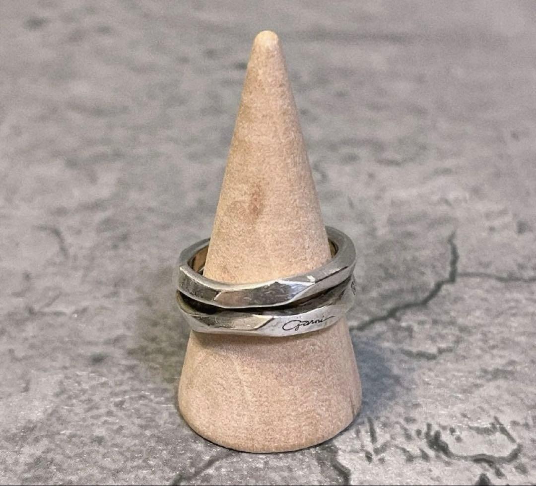 美品 GARNI Crockery Silver Double ring17号