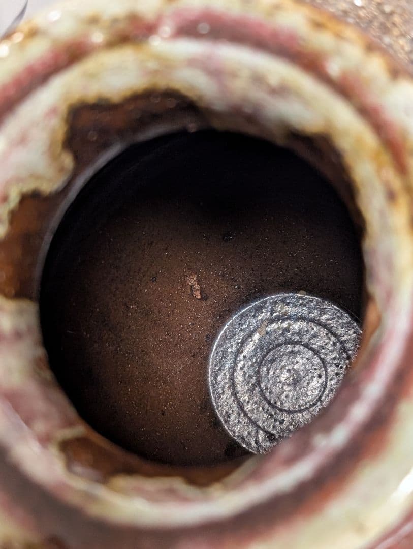 花瓶　インテリア　火色 　　石はぜ　焦げ　自然釉