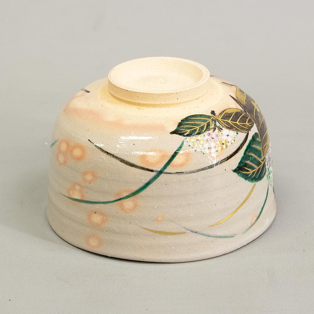 京焼 平安 中村秋峰 茶碗 乾山写 紫陽花 共箱 茶道具 抹茶碗