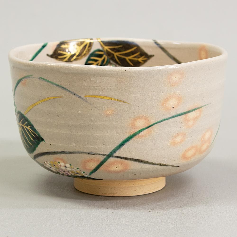 京焼 平安 中村秋峰 茶碗 乾山写 紫陽花 共箱 茶道具 抹茶碗