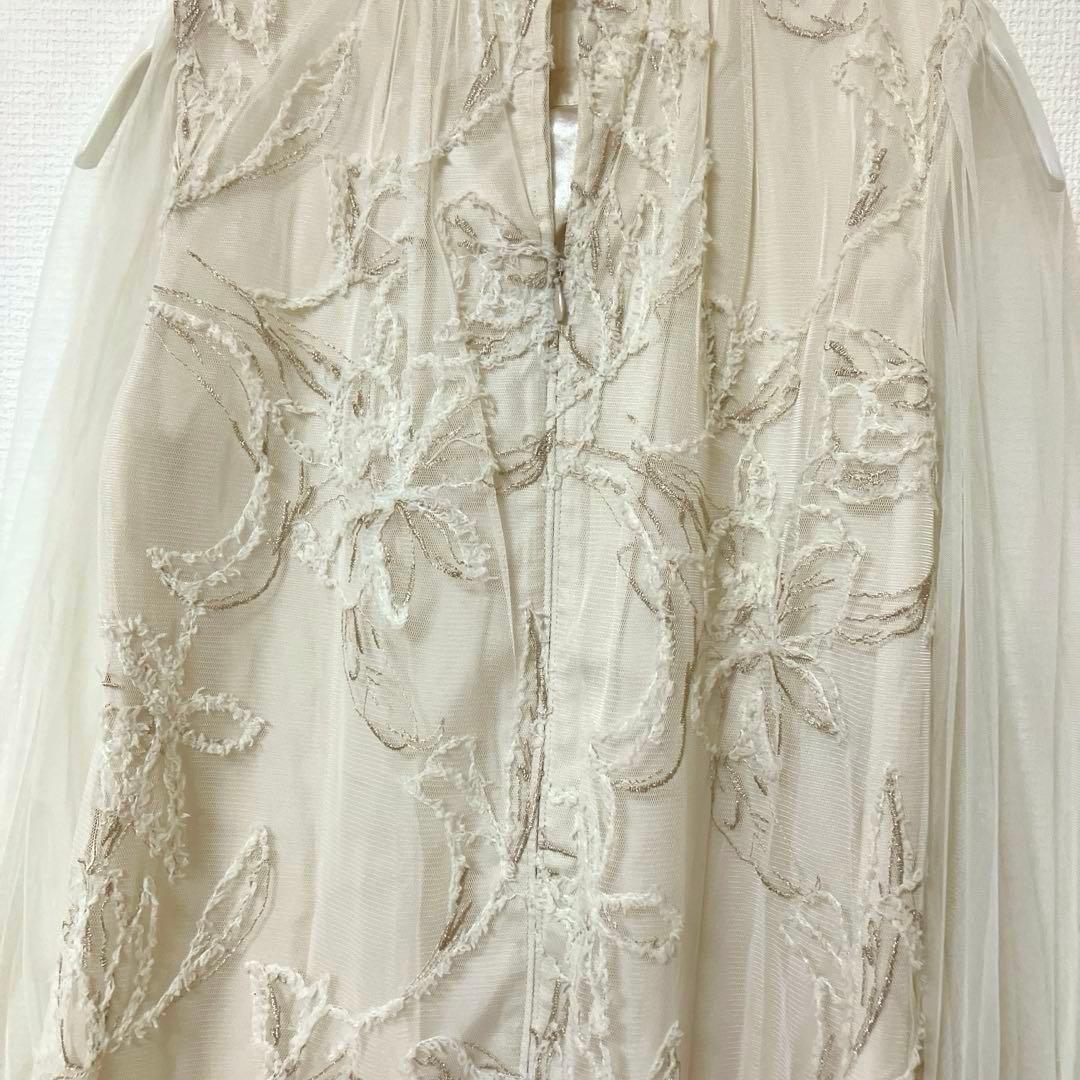 ドリードール　フェザーフラワーチュールドレス オケージョンドレス　エクリュ　M