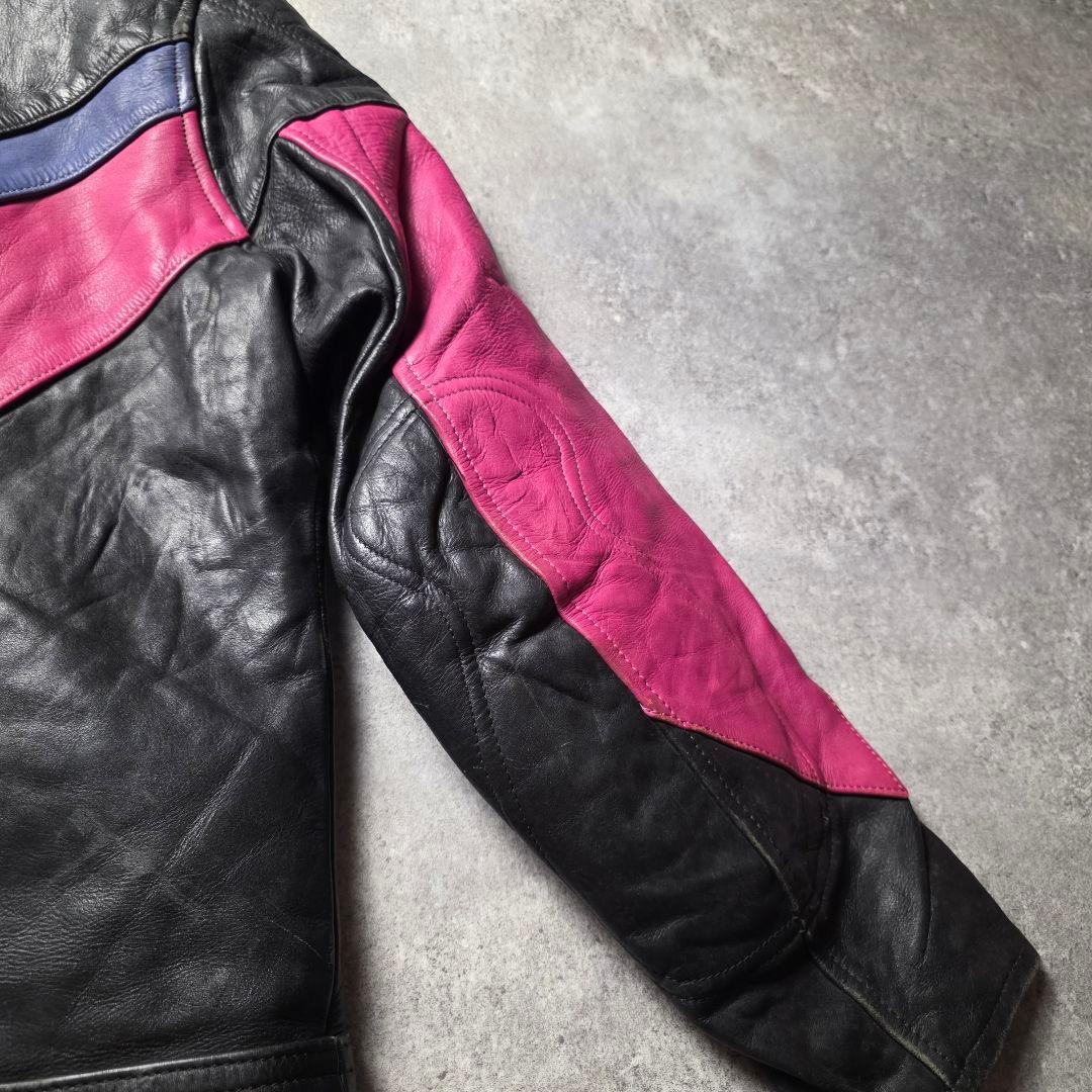 90sPoloSportsポロレザーレーシングジャケットライダースバイカーバイク