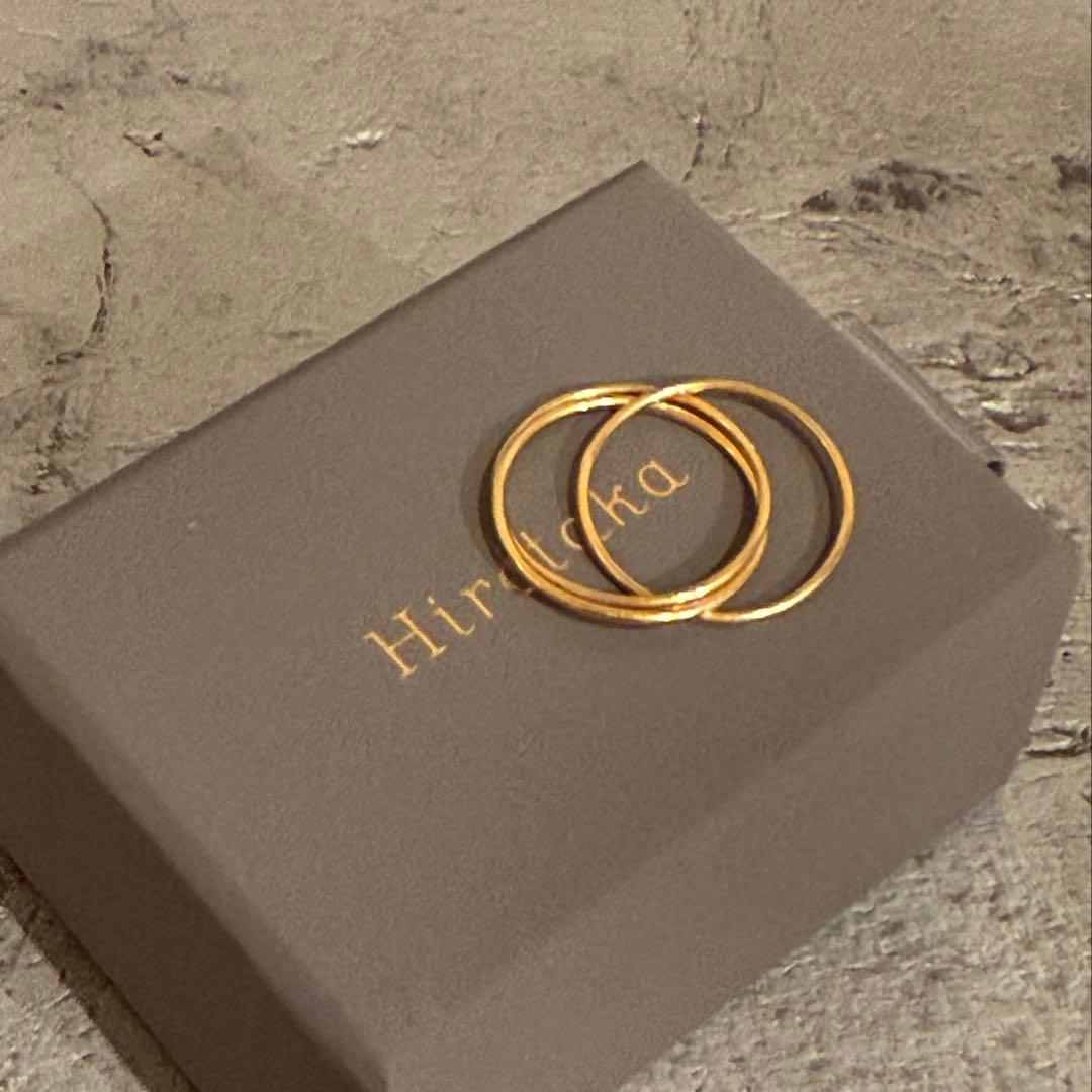 Hirotaka ヒロタカ K18 プロミスリング　3連　9号