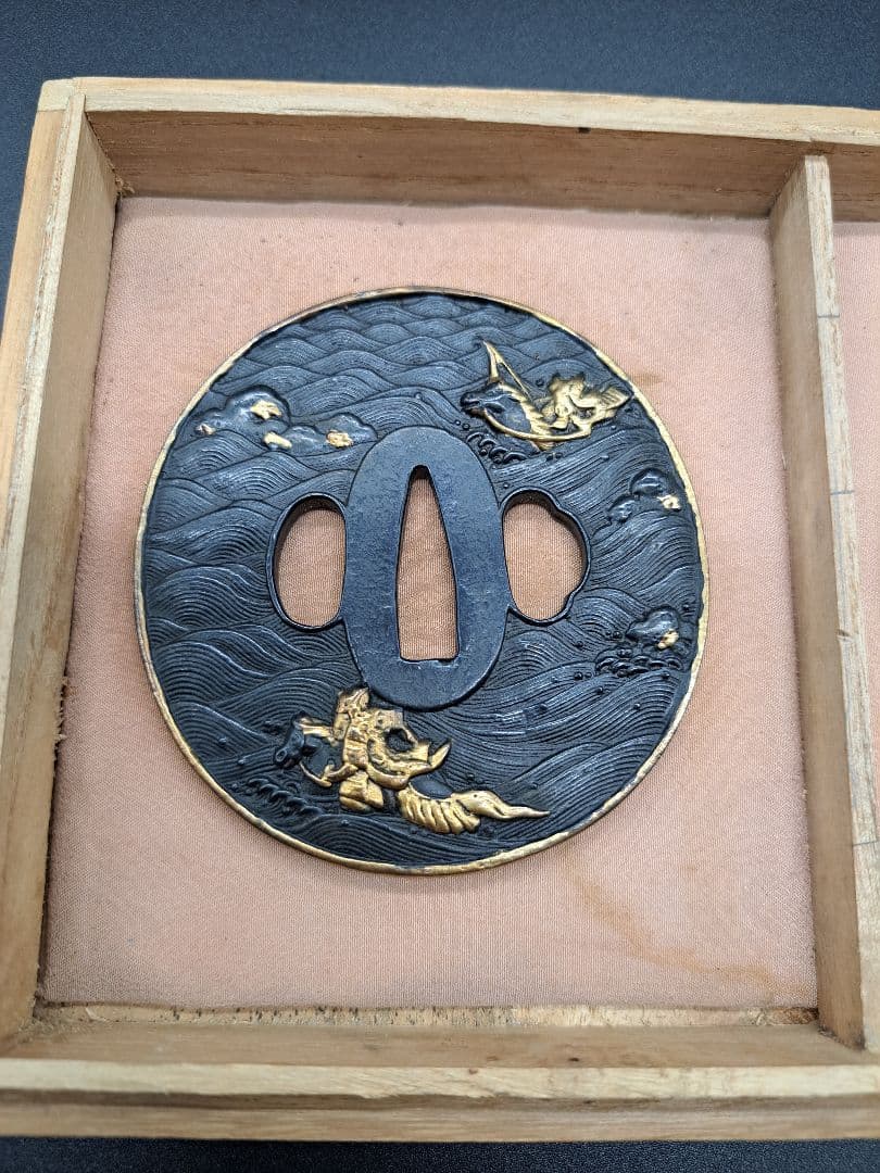 騎馬武者図大小揃い鍔 鐔 二点セット 日本刀 刀 刀装具 居合い 侍 武士道