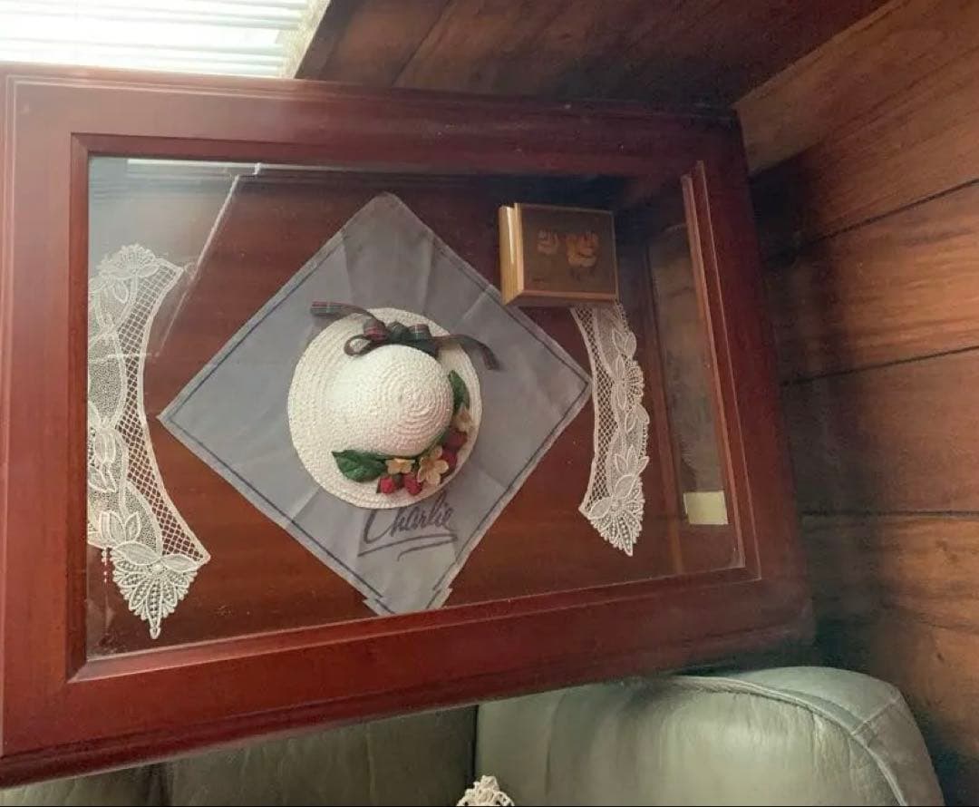 大塚家具　引取歓迎 面取ガラス硝子 コレクションテーブル/ショーケーステーブル