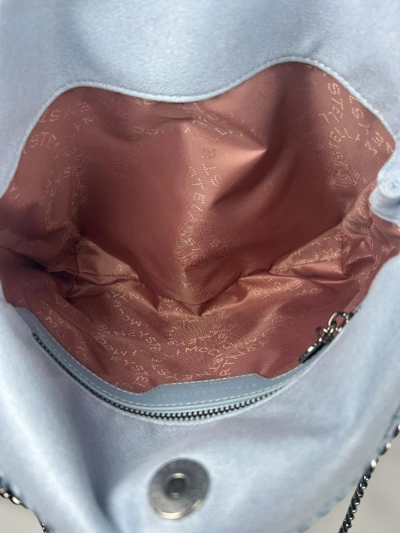 【美品】ステラマッカートニー ファラベラミニ バッグ ライトブルー シルバー