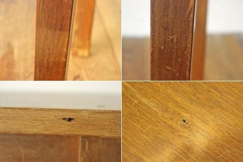 レトロ 作業台 花台 飾り台 展示台 机 ラワン材 ナチュラル ヴィンテージ