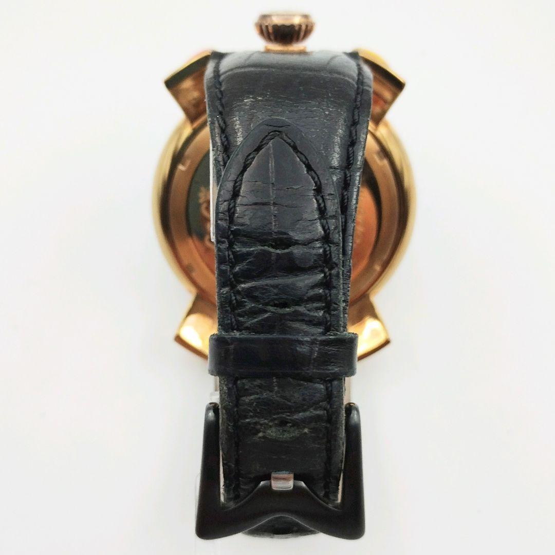 【稼働品】ガガミラノ マニュアーレ48MM クロノグラフ 腕時計