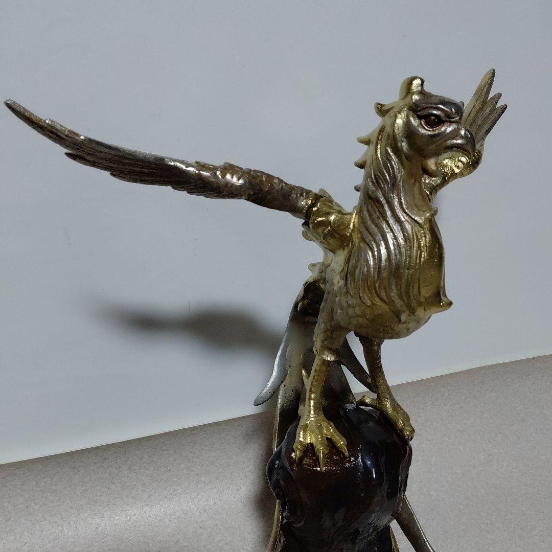 鳳凰の置物　金属製　縁起物　美術品　骨董品