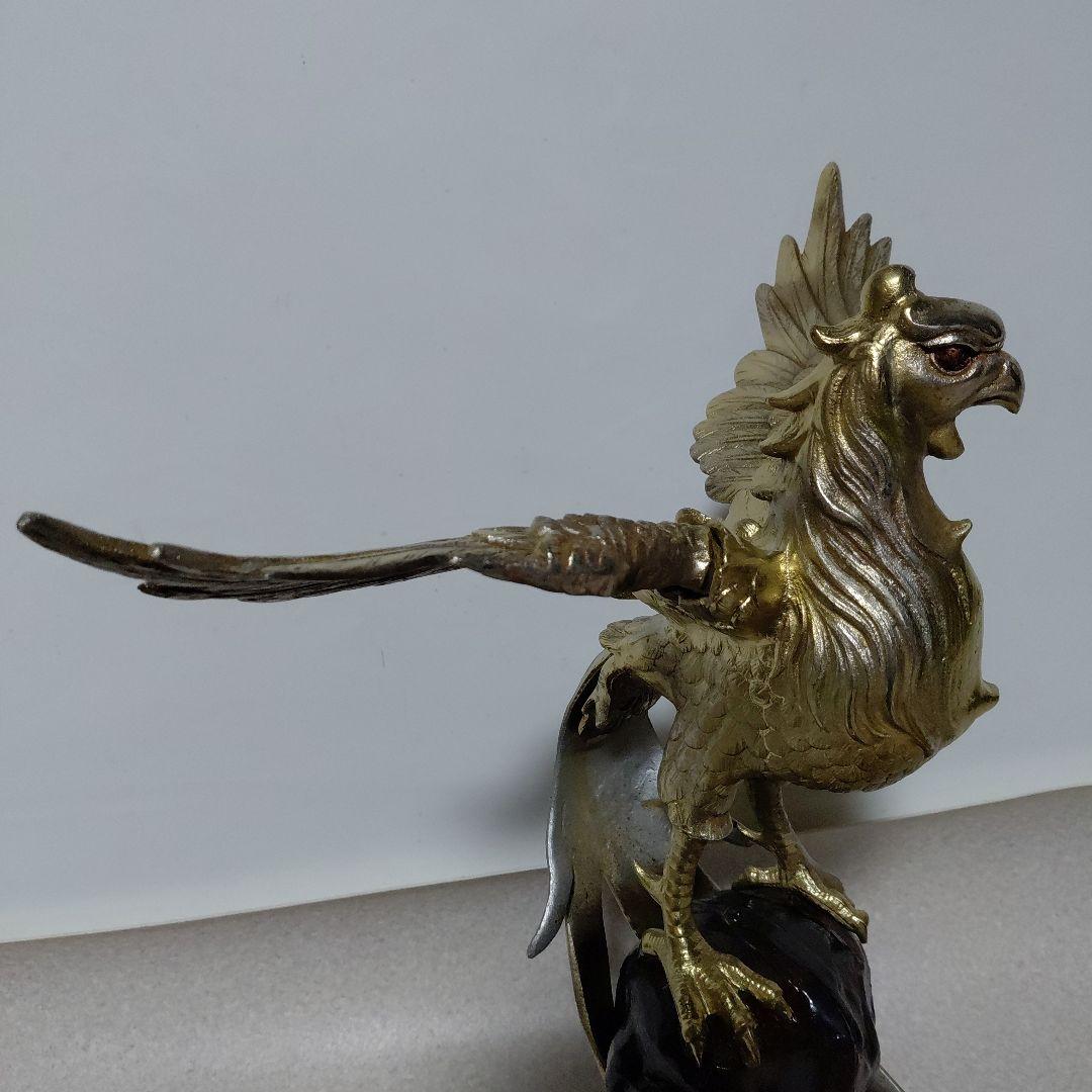 鳳凰の置物　金属製　縁起物　美術品　骨董品
