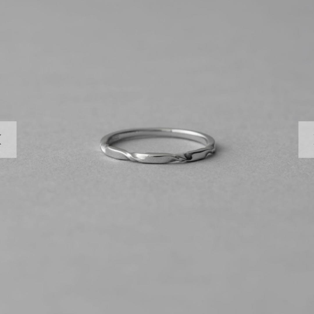 【ete】PT900 プラチナ ツイスト リング シルバー 9号