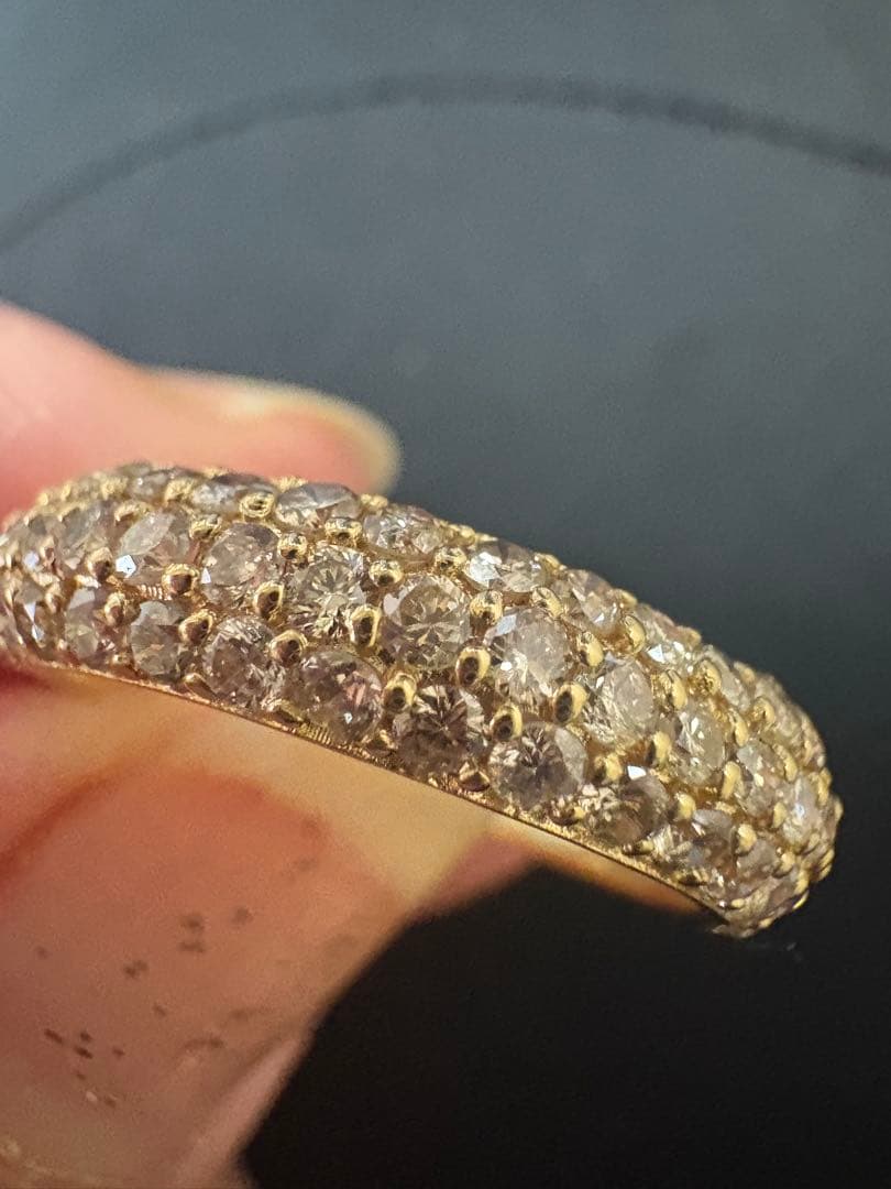 K18金ゴールド　パヴェ1ctリング 14号⭐︎成人式おめでとう♪割引き！