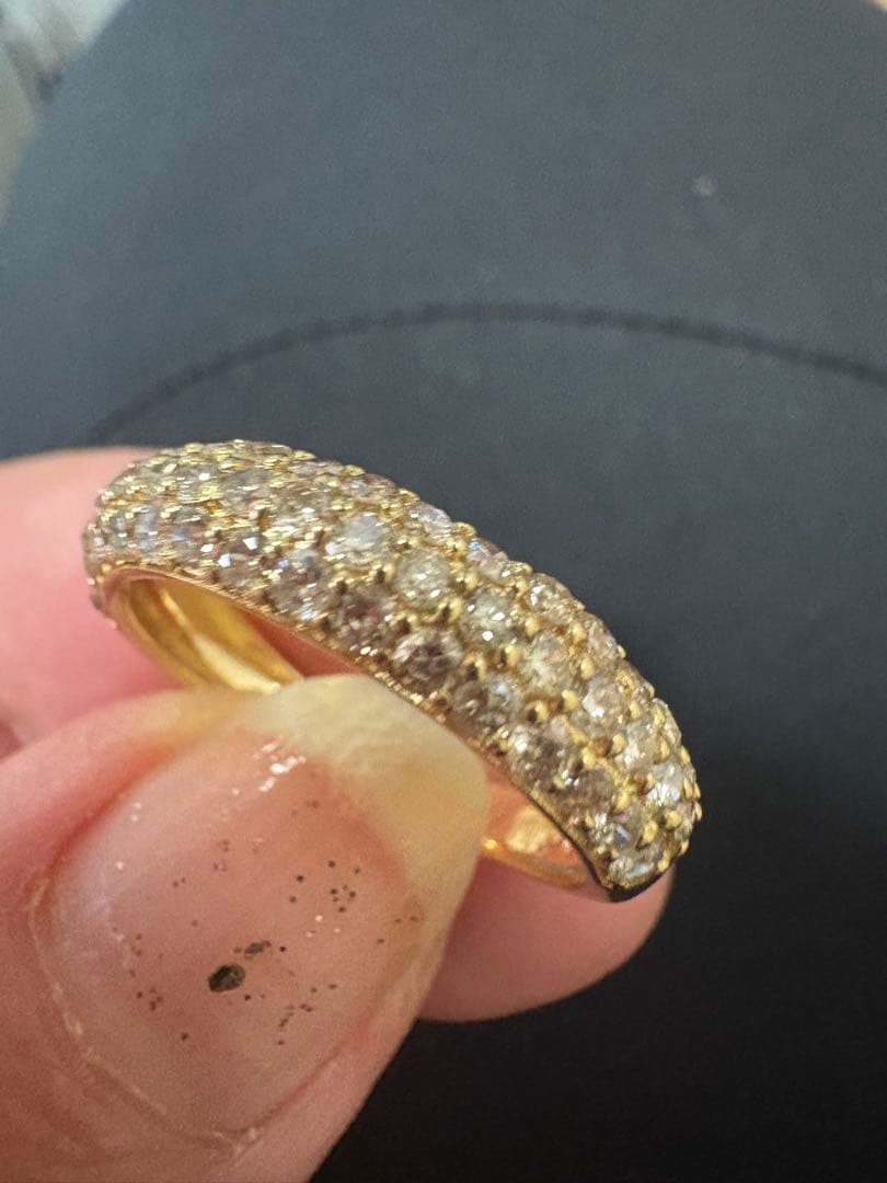 K18金ゴールド　パヴェ1ctリング 14号⭐︎成人式おめでとう♪割引き！