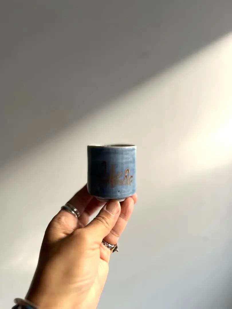 331 骨董 アンティーク 古伊万里 薄瑠璃金彩 のぞき猪口 4点組 幕末