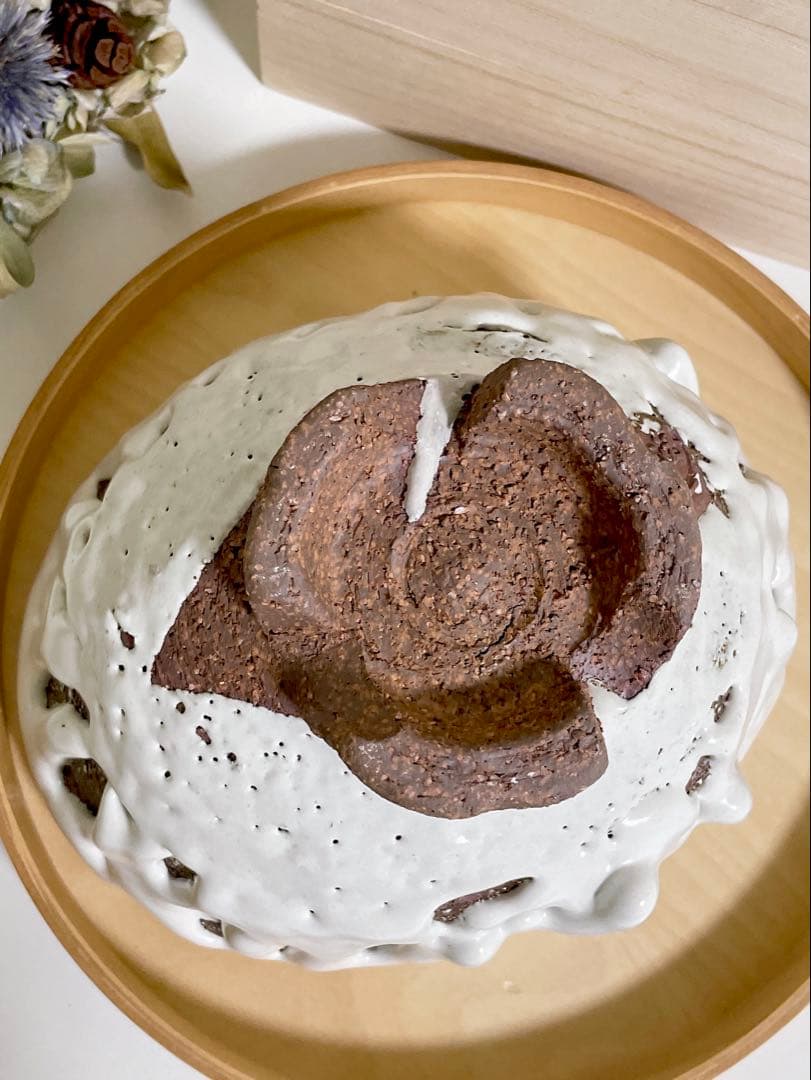 萩焼　山根清玩　鬼萩　割高台　新品　光彩庵　抹茶碗　楕円形　オーバル　陶器　作家