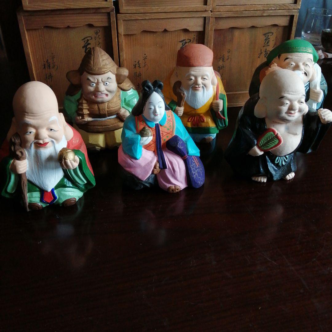 京焼　北村雅耕　七福神置物　6体　13.5〜15cm