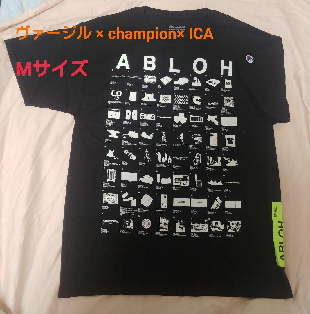 ヴァージルアブロー×チャンピオン×ICA Tシャツ (黒) Mサイズ