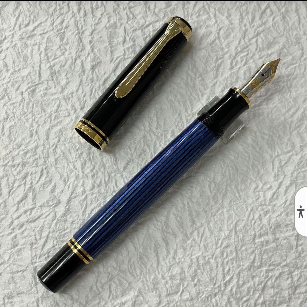 ペリカン Pelikan 万年筆 M600 スーベレーン 青縞 M 14K