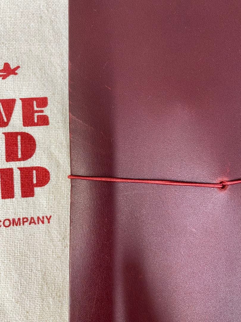トラベラーズノート　レッド　LOVE&TRIP カバーとコットン袋のみ