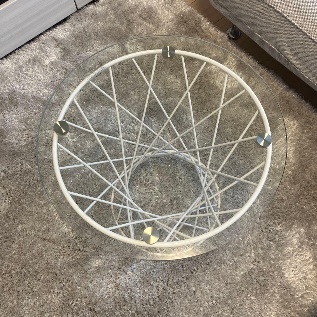 Franc Franc マーリアサイドテーブル (クリア×ホワイト)