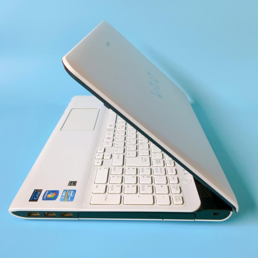 新品SSD爆速⭐ブルーレイ⭐カメラ付⭐VAIO✅白ノートパソコン✅すぐに使える