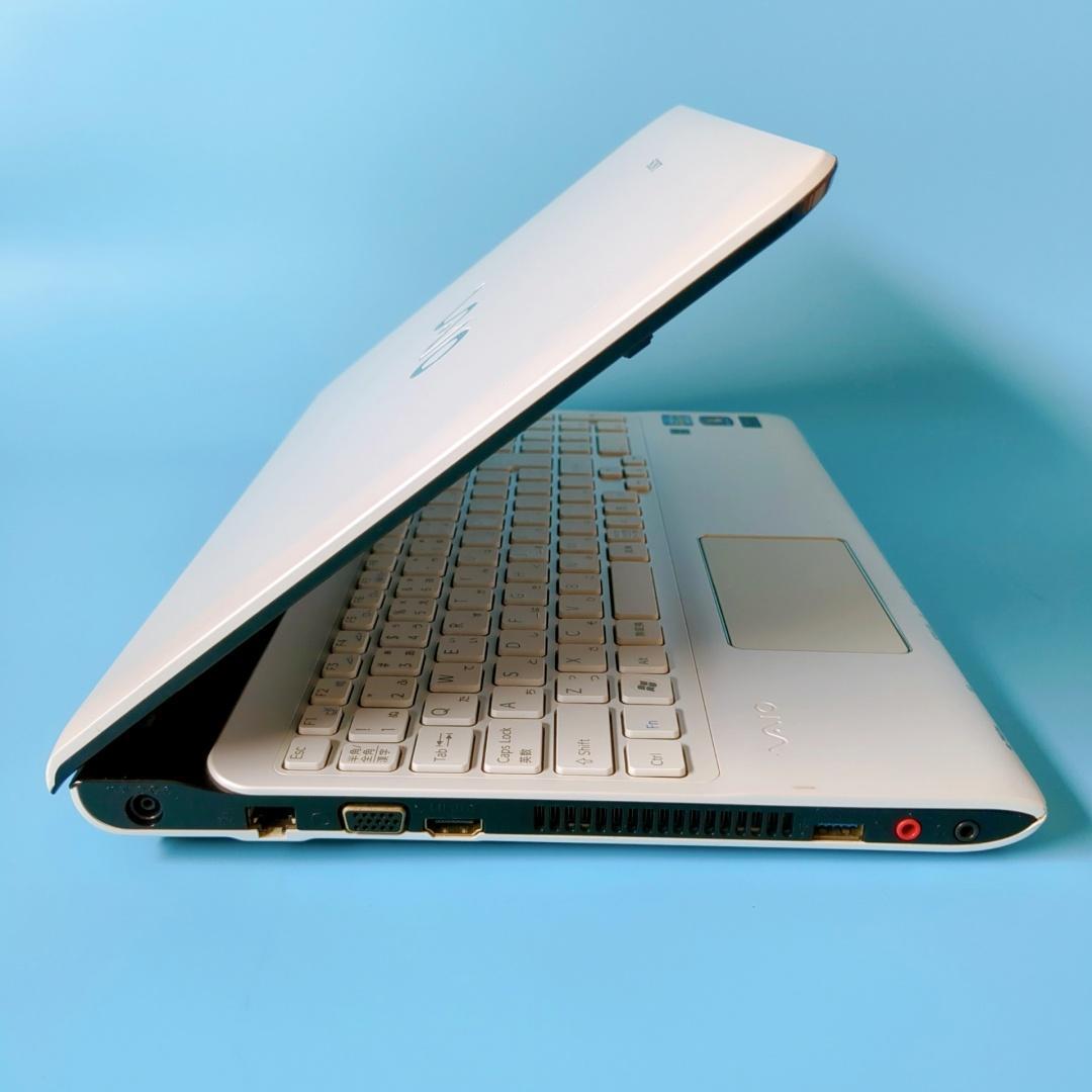 新品SSD爆速⭐ブルーレイ⭐カメラ付⭐VAIO✅白ノートパソコン✅すぐに使える