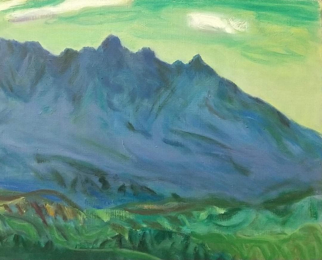 絵画 油絵 F8 「根子岳」B 1982