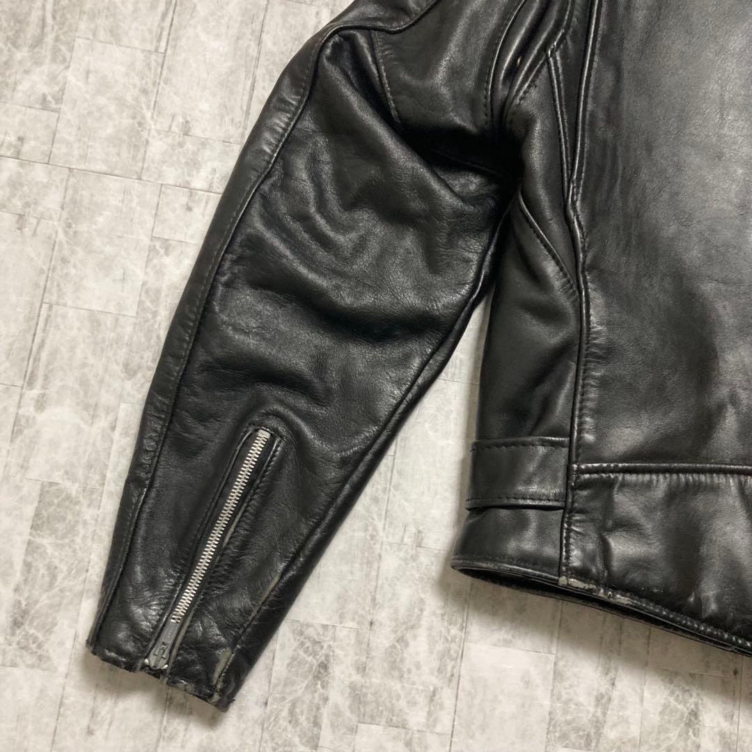 USA製 ショット 699 本革 ダブル ライダースジャケット 38 Dポケット
