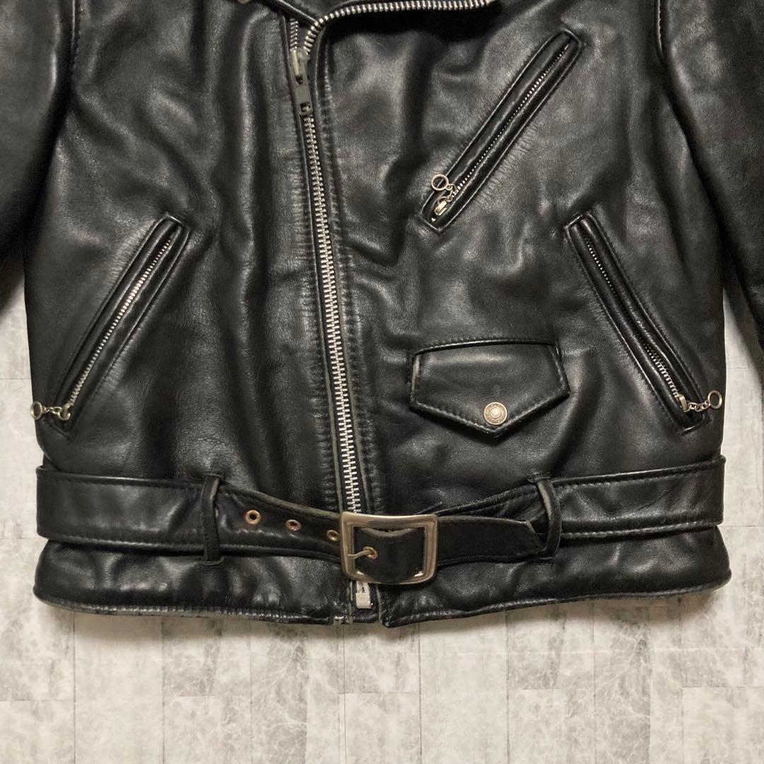 USA製 ショット 699 本革 ダブル ライダースジャケット 38 Dポケット