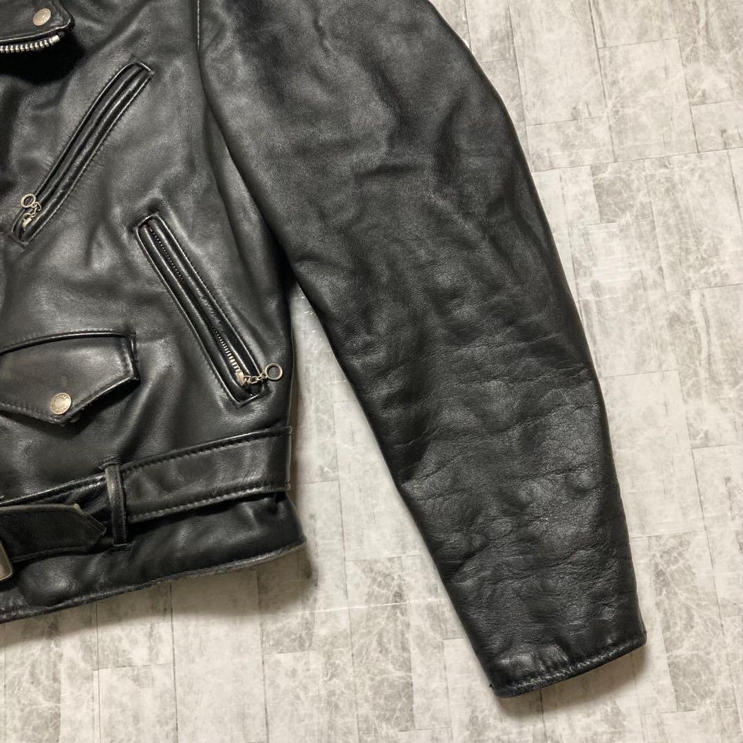 USA製 ショット 699 本革 ダブル ライダースジャケット 38 Dポケット