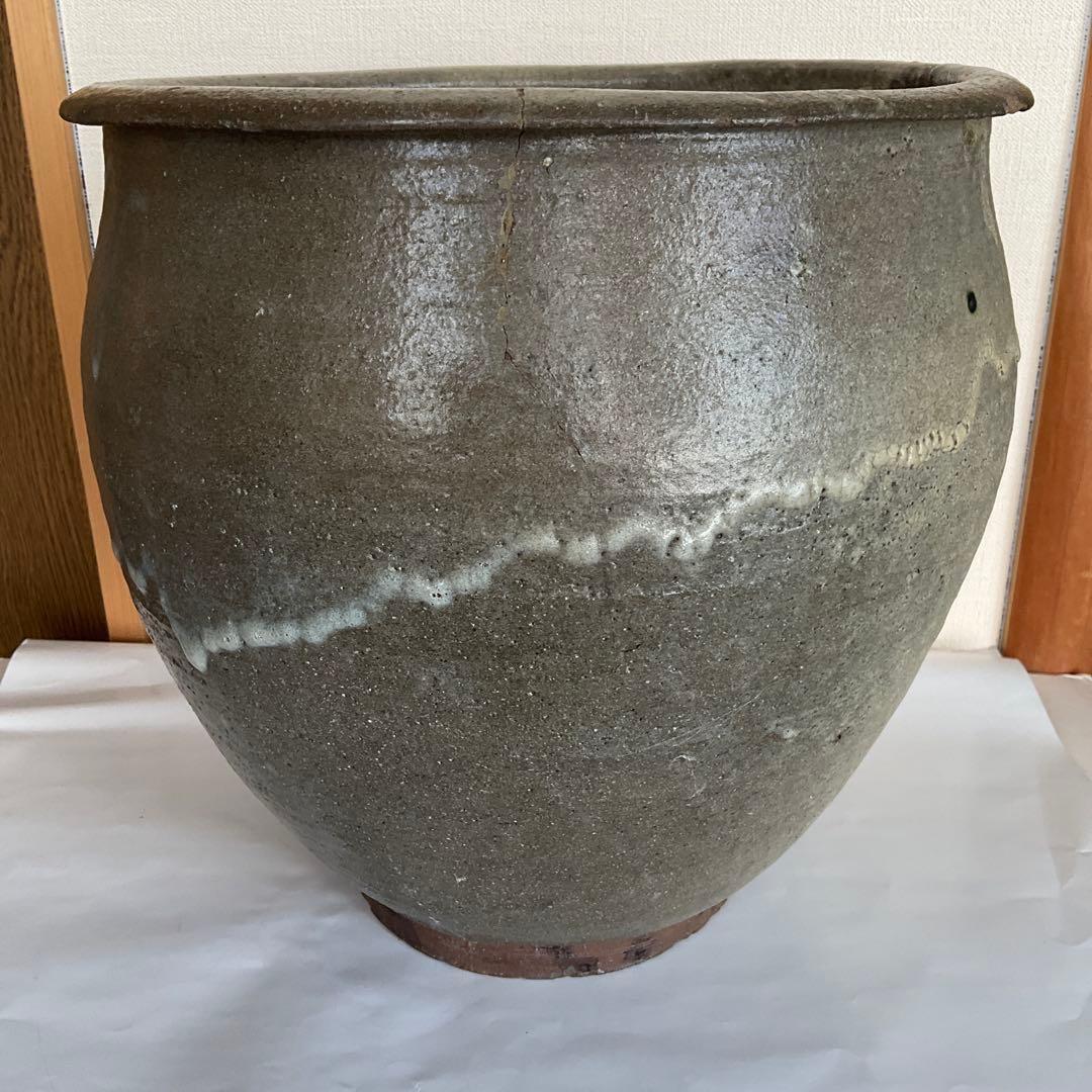 信州松代焼　初期松代焼天王山窯屋号入甕　江戸時代中期(文化文政頃)頃