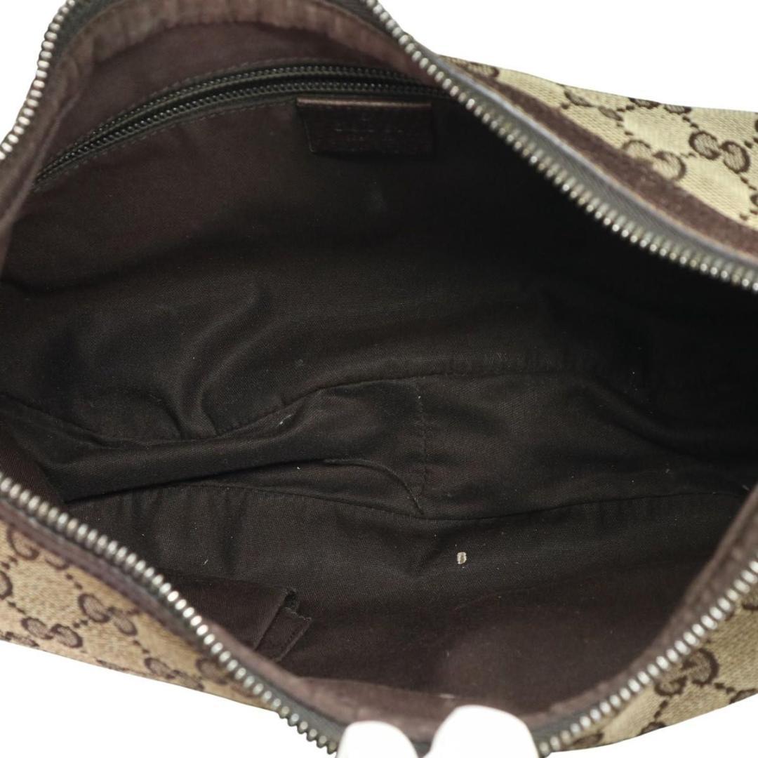 GUCCI グッチ GGキャンバス ハーフムーン　ワンショルダーバッグ 金具　茶