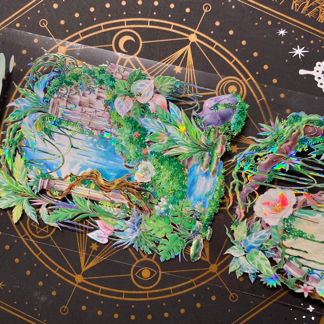 【9264】海外　マステ　中古巻　貝殻光マスキングテープ　背景装飾系