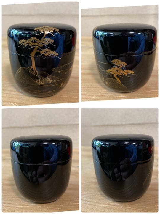 【茶道具】北浜宗貴造　山水蒔絵中棗　（共箱）送料込　○