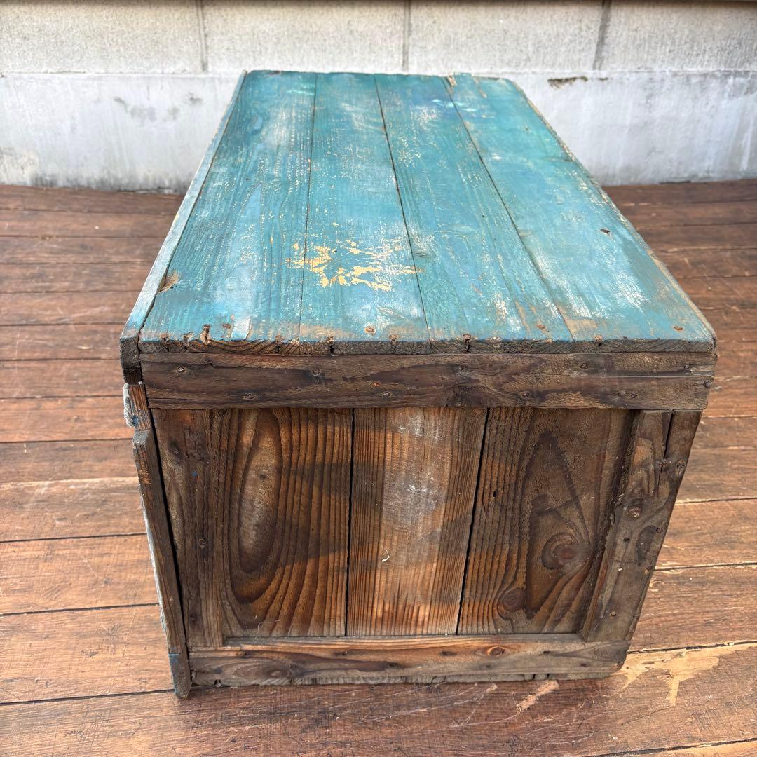 昭和レトロ 古道具 アンティーク もみじ柄 木箱 飾り棚 収納ボックス シャビー