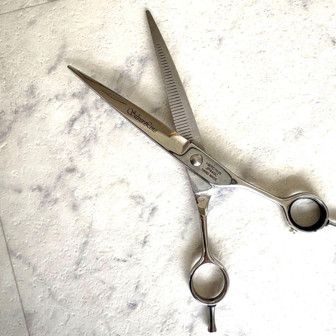 SilverLinePet ハイブリッドカーブセニングシザー 付属品付き