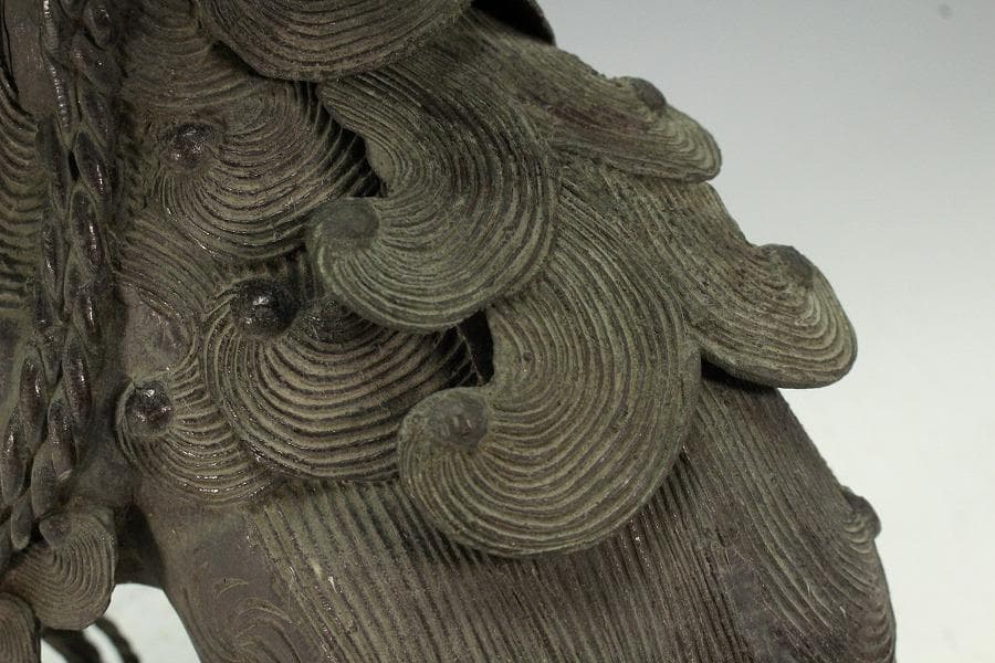 古銅 獅子 香炉 置物 時代物 骨董(K-YC451)